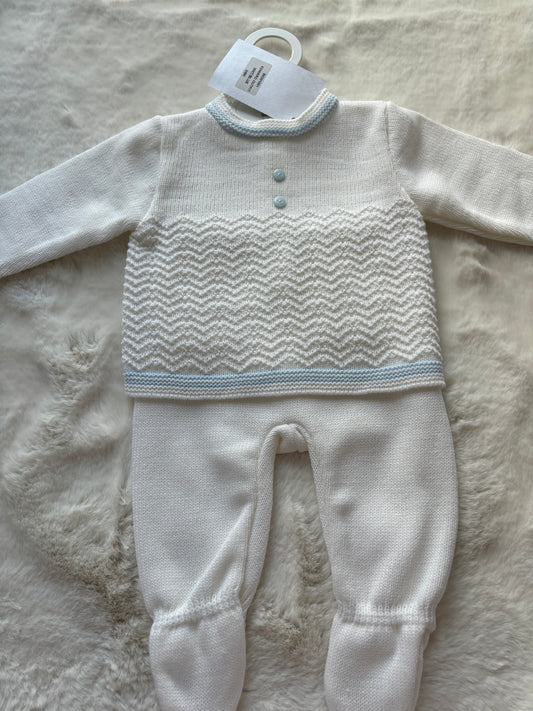 PEX White and Blue Knitted Set