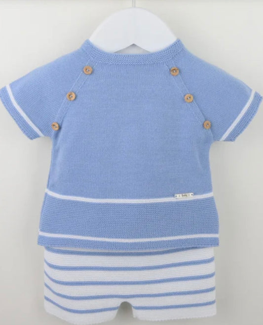 PEX Stripy Knitted Short Set