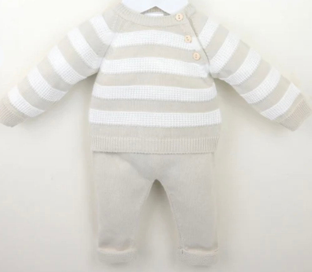 PEX Beige Stripy Knitted Set