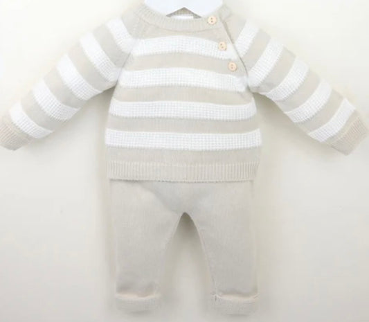 PEX Beige Stripy Knitted Set