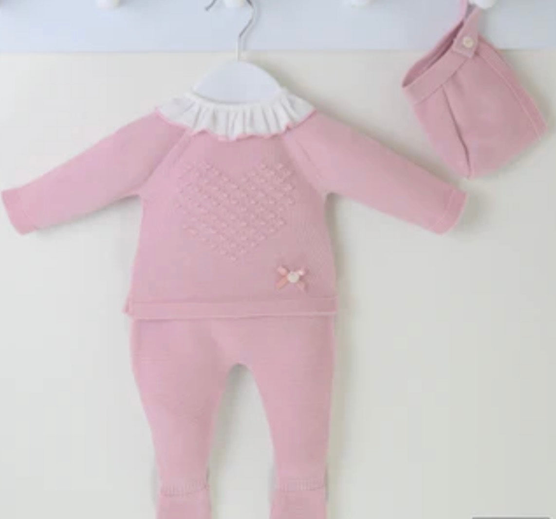 PEX Dusky Pink Knitted 3 Piece Set