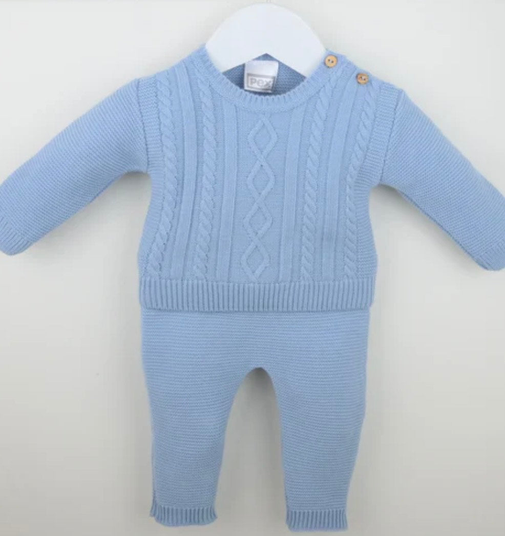 PEX Dusky Blue Knitted Set