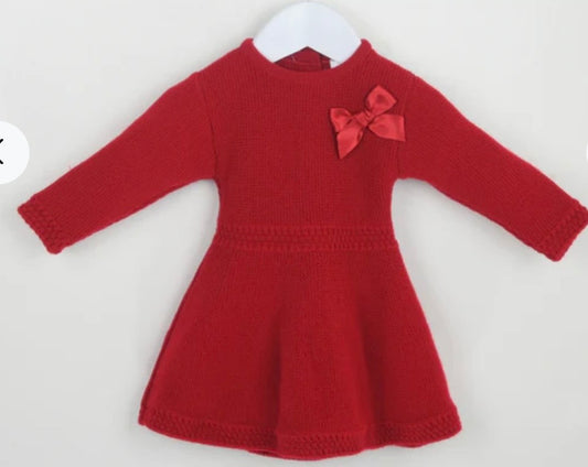 PEX Red Knitted Bow Dress