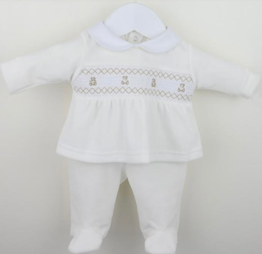 PEX White Velour Teddy Bear Set